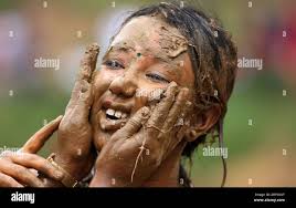 Muddy face festival hi-res stock photography and images