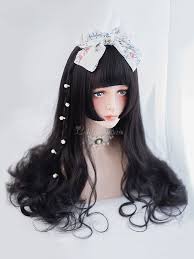 The hime cut trope as used in popular culture. Lange Lolita Perucke Blunt Bang Korperwelle Tousled Hime Cut Lolita Perucke Lolitashow Com