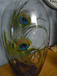 Pin By Patte Bahl On Weddings Feather Decor Feather Crafts Peacock Feather Decor