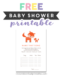 A baby raccoon is a kit, while a baby deer is a fawn. to play this game, make a list of twenty animals and photo copy it so each guest at the party will have one. Free Printable Baby Shower Game Name That Song Woodland Fox Instant Download Instant Download Printables