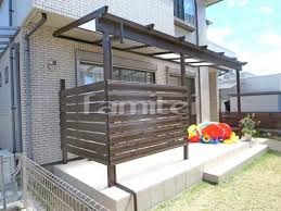 フル木製調テラス屋根 パーゴラ風 三協アルミ ナチュレ 1階用 f型フラット屋根 木調スクリーン 屋外パティオ テラス屋根 おしゃれ パーゴラ