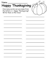 Great morning work, word work or as a literacy center activity. Thanksgiving Worksheets Print And Go