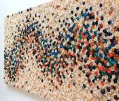 Oversize Wooden Mosaic 3D Wall Sculpture | Abstract Mid ...