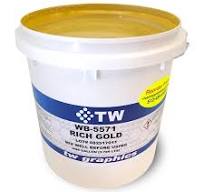 TW 5571 Flat Metallic Rich Gold Water-Based Poster Ink - Premium Metallic Gold for Poster & Flat Stock Screen Printing