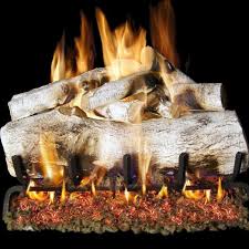 Birch Logs For Gas Fireplace Peterson Real Fyre 24 Inch White Mountain Birch Gas Log Set With Vented Natural Gas G45 Burner Match Light With Images Gas Log Sets Gas Fireplace Logs Gas Logs