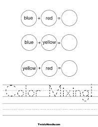 Color Mixing Worksheet Color Worksheets Kindergarten Worksheets Color Theory Worksheet