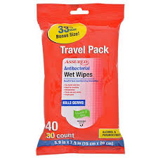 Assured Antibacterial Wet Wipes 40 Ct Travel Packs Wet Wipe Wipes Antibacterial