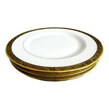 8 pc peerless pm bavaria porcelain china white & gold plates boullion cups. Vintage 1922 Rosenthal China Gold Trimmed Dinner Plates 10 75 Set Of 4 Chairish