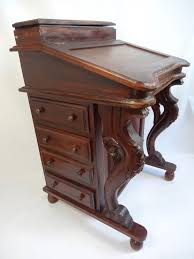 Rare Davenport Desk Wood Antique Captain S Ship Writing Desk Handmade Detail Antique Desk Leather Top Desk Victorian Desk