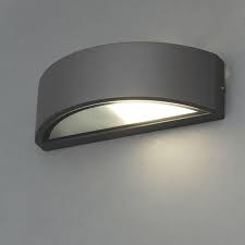 Selene 1 Light Curve Wall Lantern Grey Woodie S