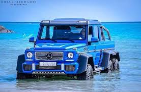 A Blue Mercedes Benz G63 Amg 6x6 From Saudi Arabia Recently Took An Adventurous Trip To The Red Sea Check Out Mercedes G Wagon Mercedes G Wagon Amg Mercedes G