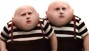 Tweedle dee and tweedle dum are characters from disney's 1951 animated feature film, alice in wonderland, originally featured in the original book's sequel, alice through the looking glass. He Looks Like The Bald Twins From Alice In Wonderland Lol Please Buy Him The Outfit Bob The Builder Scoopnest