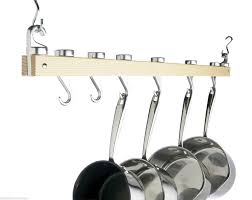 Can a pan organizer be mounted on a cabinet? Master Class Single Ceiling Hanging Wooden Pot Saucepan Pan Storage Rack Hooks Kitchen Dining Bar Racks Holders