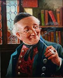 Uśmiechnięty staruszek z fajką ⭐ malarstwo portretowe ⭐ Max Krauss