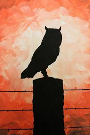 Original Abstract Acrylic Painting Canvas Owl Silhouette Fence Orange Espresso Black Bird Silhouette Painting Shadow Painting Painting Painting art lesson acrylic painting tutorials halloween painting silhouette painting texture art canvas painting painting tutorial painting owl paint your very own hummingbird painting with this step by step tutorial for beginners. original abstract acrylic painting