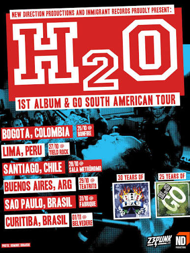 Así será la gira sudamericana de #H2O 🏟️ La banda estadounidense se presentará en Colombia el 25 de octubre en Bonfire en Bogotá 🇨🇴