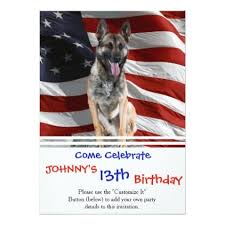 German Shepherd Usa Patriotic Dog Usa Flag Card Birthday Invitations Patriotic Dog Usa Patriotic Birthday Invitations Diy