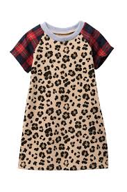 Andy Evan Cheetah Print Plaid Dress Toddlers Little Girls Nordstrom Rack