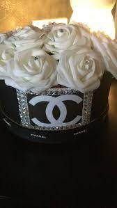 Designer Inspired Chanel Hat Box Flowers Ebay Chanel Room Chanel Flower Chanel Decor