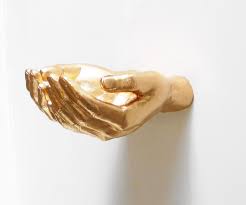 Wall Decor Hand Wall Shelf Gold Hands Wall Hands Hand Etsy Quirky Decor Hand Statue Hand Sculpture