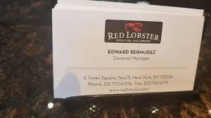 Business cards, postcards, flyers, brochures, stickers, menus, letterhead, envelopes, foil stamping, die cutting, embossing, raised spot uv, 16pt, 32pt, 48pt and much. Restaurant Business Card Picture Of Red Lobster New York City Tripadvisor