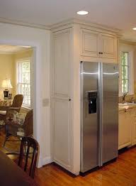 Kitchen Cabinets Over Refrigerator Painted Glazed Refrigerator Cabinet Kitchen Remodeling Projects Refrigerator Cabinet Kitchen Layout