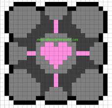 Minecraft Pixel Art Templates Companion Cube Minecraft Pixel Art Pixel Art Pattern Anime Pixel Art