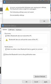 Enable bluetooth icon in notification area. Unable To Turn On Bluetooth Discovery In Windows 10 Microsoft Community