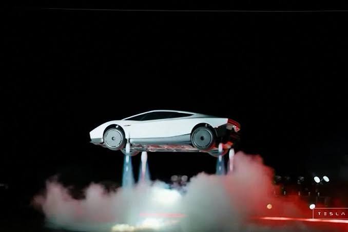 Tesla Roadster aerial flip demonstration