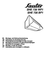 Notice Hotte Sauter She 735 Wf1 Et Pieces Detachees Moteur Transformateur Filtre Charbon Filtre Metallique Ampoule