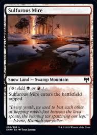 Once a beautiful place, it was ravaged by nemesis, who was angry at the local villagers for worshipping the player character. Black Red Lands Rakdos