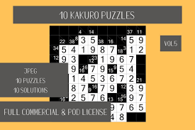 You add together the values in the row or column and subtract this from the number clue that is above or below. 10 Kakuro Japanese Puzzle Vol 5 Grafico Por Fleur De Tango Creative Fabrica