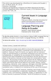 4, sobre coordinación de la actividad profesional de los miembros de los cuerpos de funcionarios regulados en el libro vi de la ley orgánica 6/1985, de 1 de julio: Pdf Language Planning And Policy In Ecuador