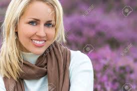 A Naturally Beautiful Young Blond Woman Shot In A Field Of Out Of Focus Heather  Stock Photo, Picture and Royalty Free Image. Image 52314941.