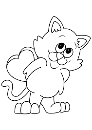 Des coloriages st valentin à imprimer gratuitement pour vos enfants. Coloriage Amour Saint Valentin Chaton