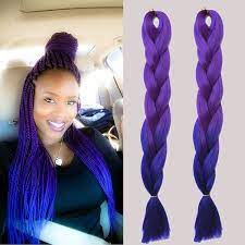 6 1us Ombre Kanekalon Purple Braiding Hair 24 100g Synthetic High Temperature Fiber Jumbo Braid Hair Extensionns For Black Women Hair Humidity Hair Dryhair Hair Styles Braided Hairstyles Braid In Hair Extensions