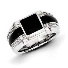 Men S Black Onyx 1 20 Carat Diamond Ring In Sterling Silver Jewelry Christmas 2014 Holiday Jewelry Deals An Mens Silver Rings Mens Gemstone Rings Rings For Men