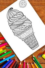 Cool ice cream coloring pages top coloring boo 4823 unknown. Delightful Zentangle Ice Cream Cone Coloring Page