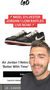 Type “Nigel” I’ll send you all the details! , Nigel Sylvester Air Jordan 1  Low Better With Time are dropping Saturday August 16th raffle are open now  to hit for retail! , Good luck to everyone going ...