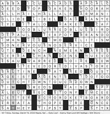 Rex Parker Does The Nyt Crossword Puzzle Small Three Legged Table Sun 3 15 20 Stuffed Deep Fried Rice Balls In Italian Cuisine Cheat Informally Trattoria Dumplings Tilted Arc Sculptor Richard