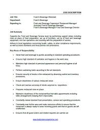 Food and beverage reports to: Food And Beverage Job Descriptions