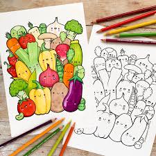 The american computer animated film series featuring anthropomorphic vegetables starring in stories carrying christianity based moral themes made its debut on 21st … Kawaii Veggies Colouring Page Kate Hadfield Designs