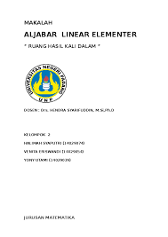 Tunjukkan apakah matriks b merupakan invers a! Aljabar Linear Elementer Ruang Hasil Kali Dalam Yony Utami Academia Edu