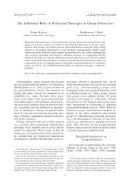 Pdf The Influential Role Of Relational Messages In Group Interaction