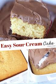 Easy Sour Cream Cake With Creamy Chocolate Frosting Is My Family S Favorite Des Vanilla Cake Recipe With Sour Cream Cake Recipe With Sour Cream Sour Cream Cake