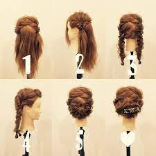 横 前 後ろ どの角度から見ても可愛いアレンジ 途中経過のツインテール おさげ も可愛いからそこでやめようかと思った ゴム4本と ピンが5本くらいでできますよー では早速スタート 1 上半分を大きなギザギザで分けて 両サイドをクルリンパ