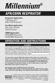 instruction manual millennium apr cbrn respirator