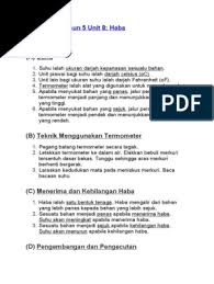 Ciri ini membolehkan haba terbebas daripada badan dengan mudah. Nota Sains Tahun 5 Haba Docx