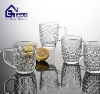 13OZ babban farin embossed kofin gilashin shayi tare da ...