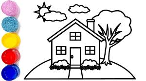Enjoy these free, printable house coloring pages! Easy Beautiful House Drawing With Colour Novocom Top